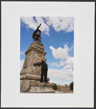 Making a GPS Reading, 2005, Samuel de Champlain Monument, Ottawa, Ontario