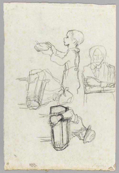 Junge mit Suppenschussel (verso)