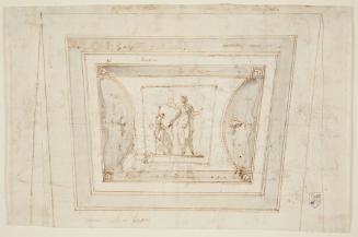 Design for Part of a Ceiling (recto); Landscape with Six Figures (verso)
