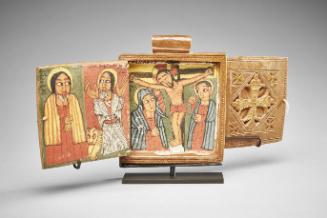 Triptych: St. Takla Haymanot, St. Gabra Manfas Qeddus, and The Crucifixion