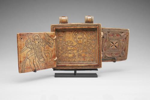 Diptych: St. George and the Dragon, and Virgin and Child with Saints