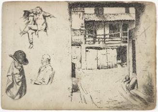 Study of an interior and a coat rack