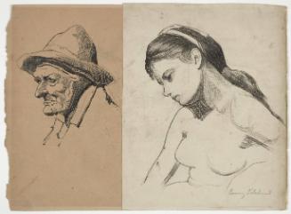 Elderly person and a young woman