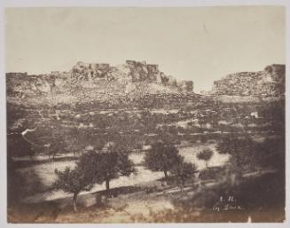Distant view of Les Baux de Provence.