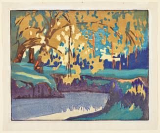 Linoleum print from Green and Gold