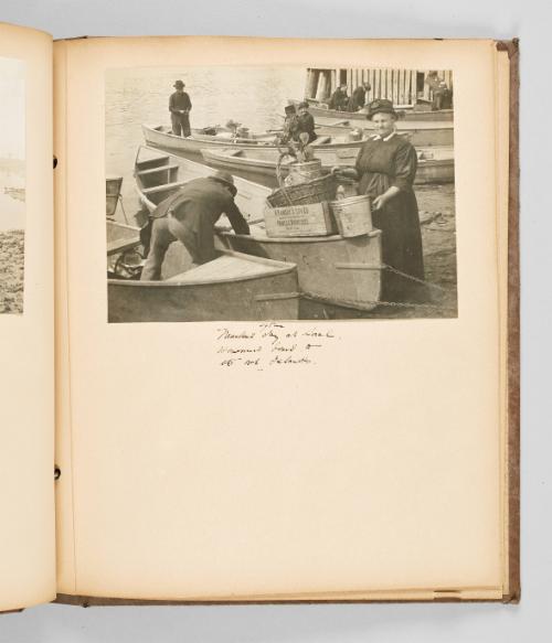 After market day at Sorel. Homeword bound, to the out Islands. Page 33 of The Abenaki; from collection of Canadian albums compiled by Edith S. Watson, 1890s-1930s