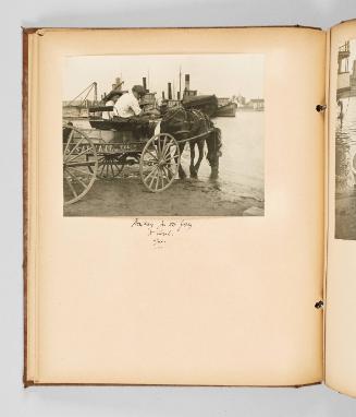 Waiting for the ferry to Sorel, Que. Page 30 of The Abenaki; from collection of Canadian albums compiled by Edith S. Watson, 1890s-1930s