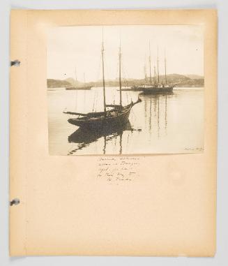 American schooners calling at Burgeo, Nfld. for bait on their way to the Banks. Page 41 of Fish; from collection of Canadian albums compiled by Edith S. Watson, 1890s-1930s
