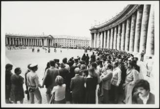 Large crowds of people line up in St. Peter's Square to view Pope John Paul I lying in state, 29 September 1978