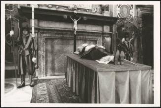 Pope John Paul I lies in state in St. Peter's basilica, the day after his death, that took place on 28 September 1978