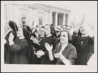 A crowd of nuns celebrates the inauguration of Pope John Paul I in St. Peter's Square, 26 August 1978