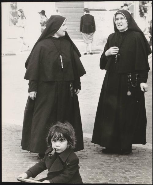 Two nuns walk through Piazza Navona, Rome