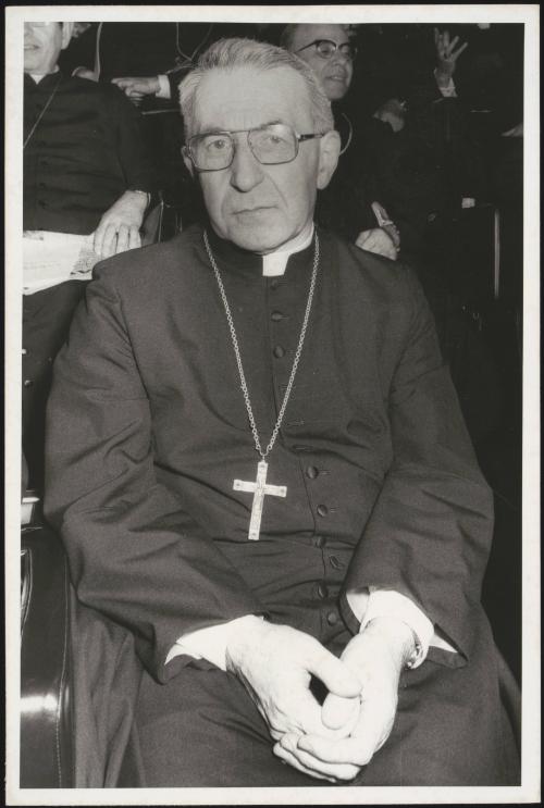 Cardinal Albino Luciani at a gathering of cardinals, Rome.