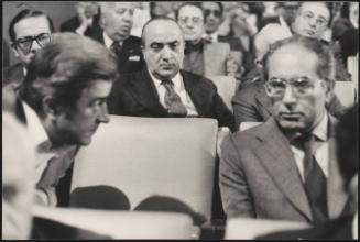 Emilio Colombo, Antonio Gava and Bartholomew Ciccardini at a Christian Democracy Party (DC) assembly 