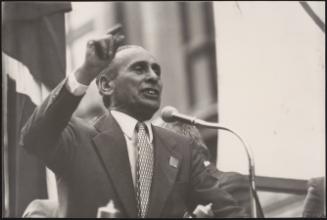 Enrico Graziani of the MSI speaking at a rally