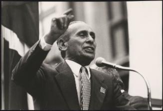 Enrico Graziani of the MSI speaking at rally