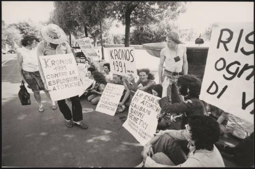 Protest or sit-in by members of the Kronos 1991 Environmental Association