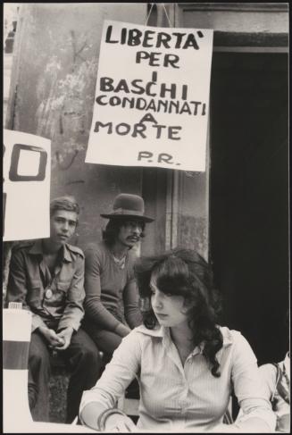 A petition stand against the Basque conflict 