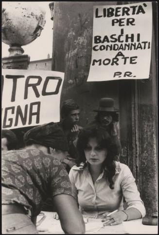 A petition stand against the Basque conflict 