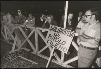 At an anti-Pinochet protest