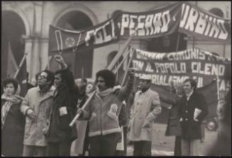 An protest featuring members of the Italian Communist Youth Federation, in Turin