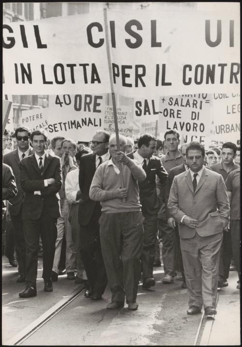 Trade union protest attending worker's demonstration