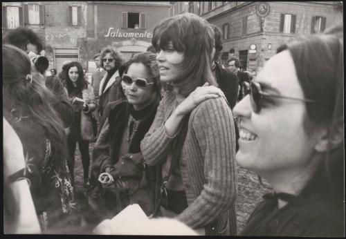 Jane Fonda joins a demonstration in Rome, 1972