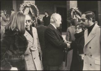 Nino Manfredi, his wife Erminia Ferrari, and Vittorio De Sica among guests at an event