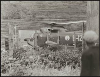 A helicopter on the Sicilian island of Filicudi