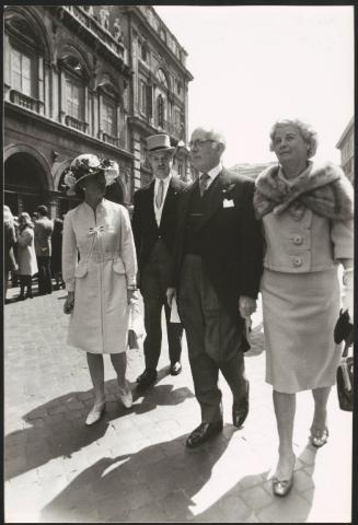 Wedding guests at the Colonna family wedding, Rome 1972