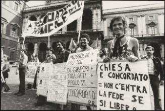 Young men from the Radical Party on a gay rights protest march