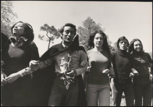 First-year university students walk through the gardens at Villa Borghese, Rome