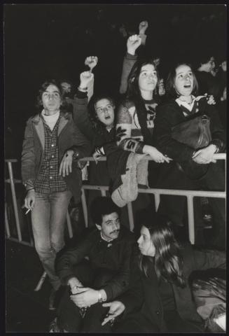 Young people, members of the Federazione Giovanile Comunista Italiana, (or FGCI) the youth wing of the Partito Comunista Italiano (PCI)