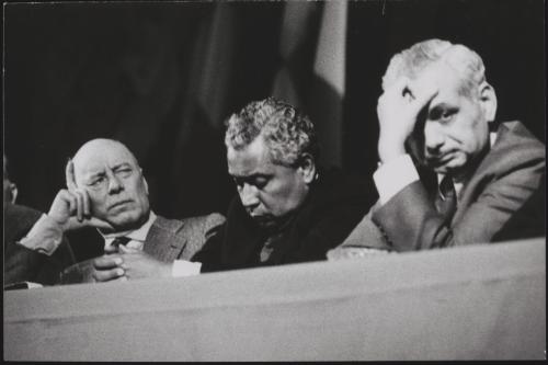 Italian politicians, Giancarlo Pajetta of the Communist Party on the left
