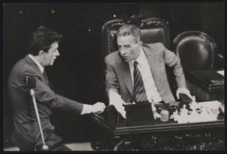 Enrico Berlinguer talks to Pietro Ingrao, the President of the Italian Chamber of Deputies