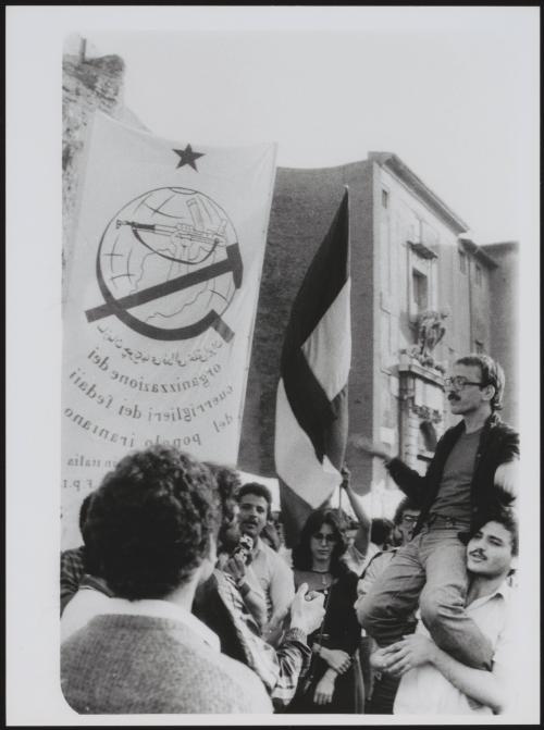 A protest highlighting the conflict in Iran