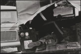 Policemen deal with the aftermath of a gun battle with neo-fascists on L ' Rascino Plateau in which right-wing extremist Giancarlo Esposti was shot dead