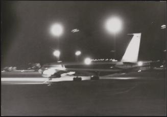 The  Trans World Airlines Flight 85 from Baltimore to San Francisco hijacked by US Marine Raphael Minichiello finally grounded at Rome airport