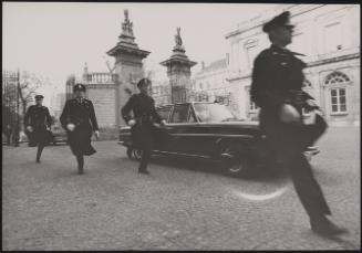 British prime minister Harold Macmillan arriving at the Egmont Palace, Brussels
