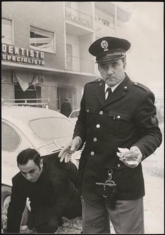 Destruction in the aftermath of an explosion  