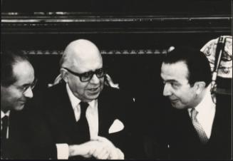 Portrait of politicians and members of the DC, Guido Gonella. Giulio Andreotti and Emilio Colombo 