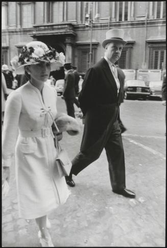 Wedding guests at the Colonna family's daughter's wedding in May 1972 in Rome