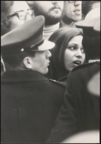 Police control crowds outside the courtroom before Pietro Valpreda's trial 