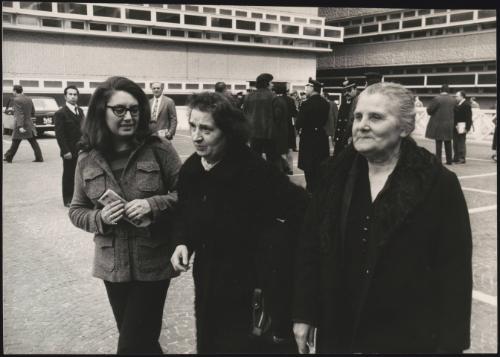 Pietro Valpreda's Mother and Great Aunt Rochele Torri outside the court