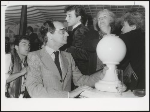 Journalist and writer Italo Calvino with a trophy 