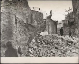 Rubble of a collapsed building, part of the destruction of the Belice earthquake in 1968, Sicily