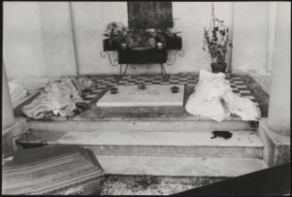 The bodies of victims are lain on the floor ready to be placed in coffins at the cemetery in Osoppo after the Friuli earthquake claimed the lives of 939 people in 1976