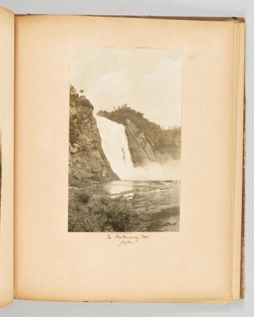 The Montmorency Falls, Que. Page 33 of Quebec II; from collection of Canadian albums compiled by Edith S. Watson, 1890s-1930s
