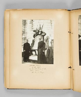 Brother Bruno on the left, at the Blessing of Ste. Anne`s Bell, Ste. Anne de Beaupré. Page 48 of Ste Anne de Beaupré; from collection of Canadian albums compiled by Edith S. Watson, 1890s-1930s