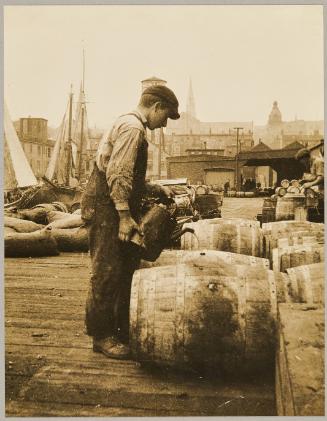 Spreading codfish on the beach at Smith Bay, Cape Breton N.S.
